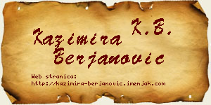 Kazimira Berjanović vizit kartica